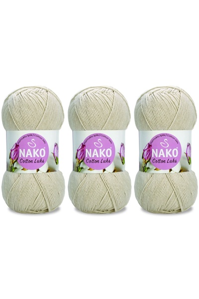 NAKO Cotton Lüks El Örgü İpliği 100 Gr 3 ADET Renk No:97544 TEN