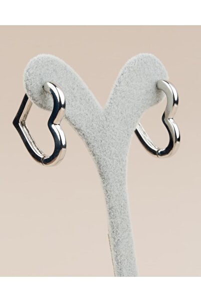 Portakal Esintisi Lovelle Heart Hoop Steel Earrings