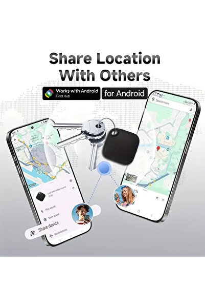 FIXATO Mini GPS Tracker, real-time location, Android compatible, waterproof, for cars, luggage, black