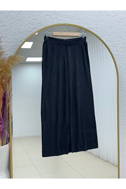 MİHRA STORE Celola Front Buttoned Knitwear Trouser Suit-Kr5012 Black