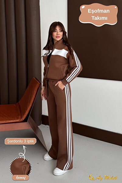 AYMELEK Γυναικείο Σετ Φούτερ με Ζακέτα με φερμουάρ ελαφρύ (3 κλωστές) Χειμερινό Σετ Μπλούζα-Παντελόνι