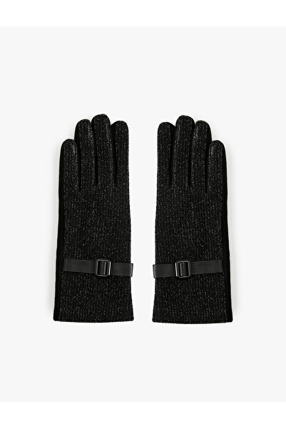 Koton Glitter Gloves with Belt Detail