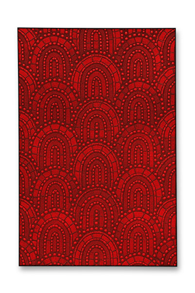 Rugs Modern Halı MOSSO Κόκκινο Θεματικό Χαλί με Γεωμετρικά Σχήματα και Μοτίβο...