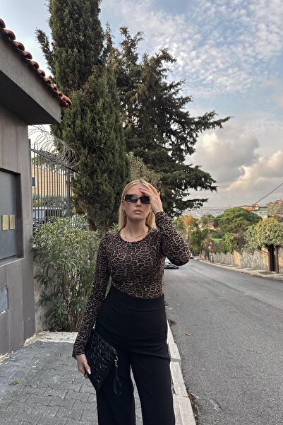 lizge giyim KAYIK YAKA UZUN KOLLU TOP