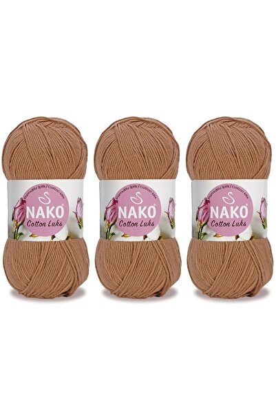 NAKO Cotton Lüks El Örgü İpliği 100 Gr 3 ADET Renk No:97557 SOĞAN KABUĞU