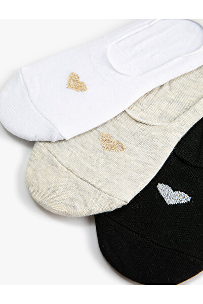 Koton Комплект от 3 чифта чорапи Babet с сърцевиден мотив и пайети