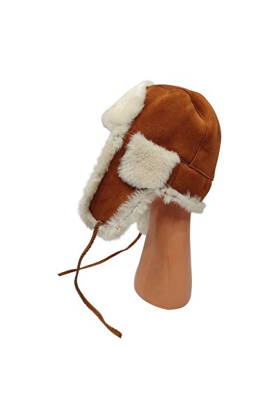 Zemheriden Genuine Leather Fur Premium Ushanka Taba