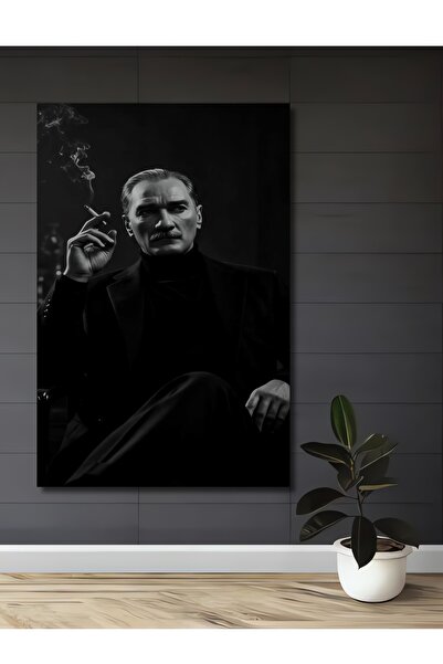 Teona Ahşap Mustafa Kemal Atatürk Yağlı Boya Görünümlü Dekoratif Ahşap Tablo ...