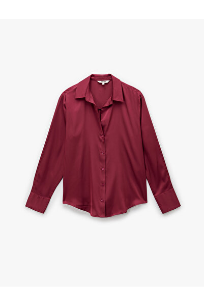 Koton Regular Fit Long Sleeve Buttoned Satin Shirt
