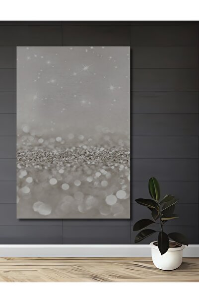 Teona Ahşap Gümüş Parıltı Ahşap Dekoratif Tablo Dikdörtgen Tablo