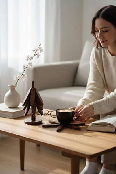 ANJEAHOME Latina 4-Piece Bamboo Trivet Set | Table & Countertop Protective Mat | Heat Resistant Set for Pots and Pans