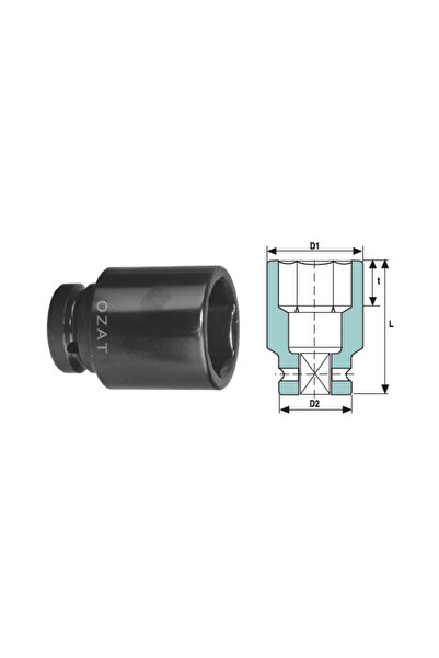 Özat Cap cheie tubulara de impact 3/4'' 6 laturi, lung 35