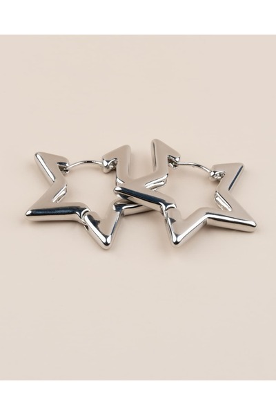 Portakal Esintisi Astryn Star Hoop Steel Earrings