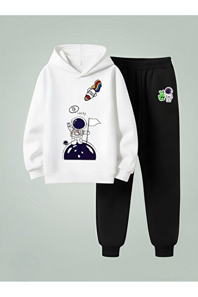 LORVEX Set cu glugă pentru copii LUCKY ASTRONOT, imprimat, cu 3 fire, din mat...