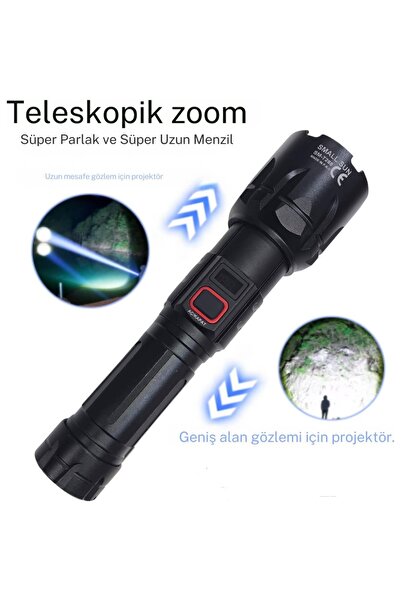 Small Sun 80W 1000 Lümen 26800 Model 8800 mah pil 1 ile 1,5 Km Menzilli Şarjl...