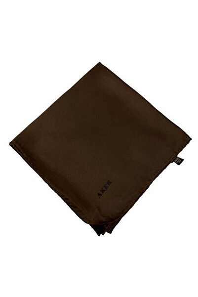Aker وشاح حرير سادة سورا - بني 339 - مقاس كبير