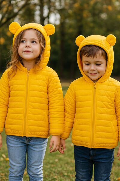 PEKA içi polarlı şapkası kulaklı mont