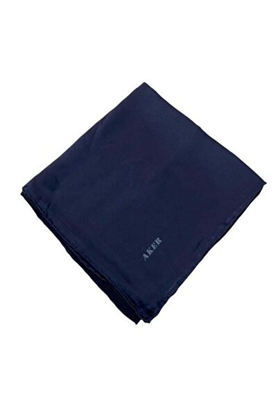 Aker Eșarfă simplă din mătase Sura - Bleumarin 321 - Dimensiune mare