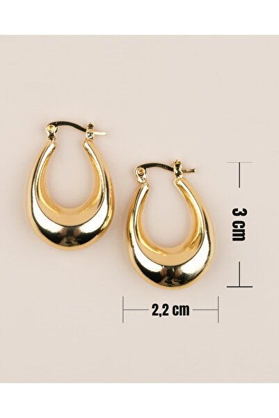 Portakal Esintisi Orvessa Oval Hoop Steel Earrings