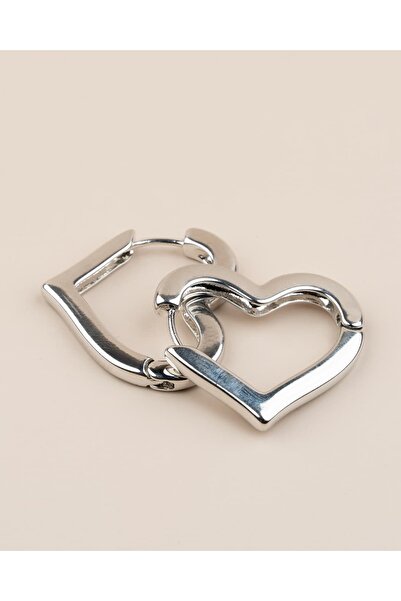 Portakal Esintisi Lovelle Heart Hoop Steel Earrings