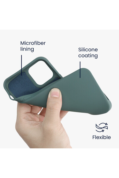 KWmobile Case for Apple iPhone 12/iPhone 12 Pro, Silicone, Green, 53844.171