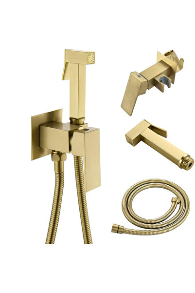 narvara Hygienic Bidet Shower Set, Built-in Mixer, Hot/Cold, Nickel-Gold