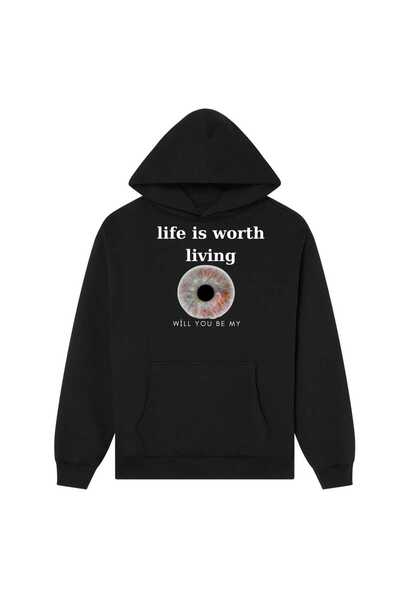 Hunors Sportswear & Company الحياة تستحق مطبوع سترة قطنية للجنسين موديل بغطاء...