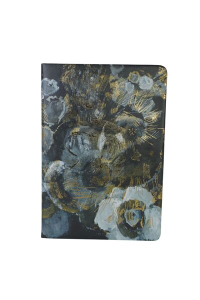 SAFECARE Medium Notebook, A5 Format, “Grey Flowers” Print
