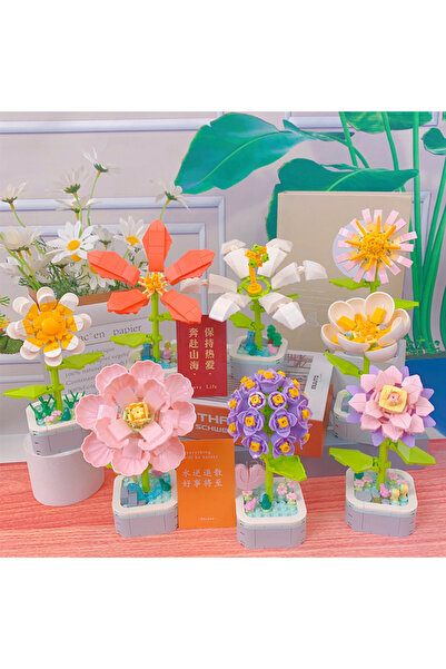 Livava Surprise Decorative Flower Lego, with Cobalt Pieces and Lights, 15X12