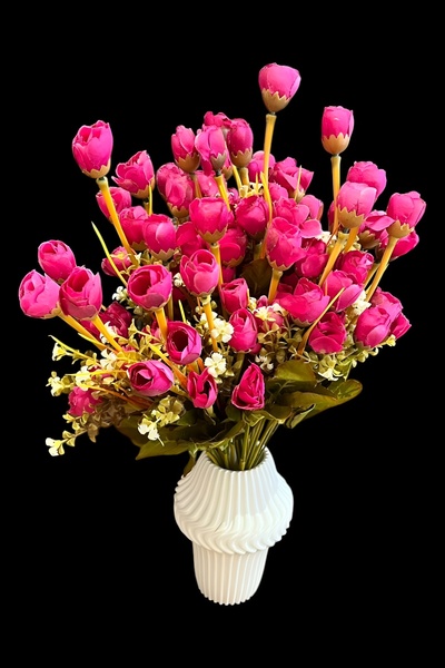 Perle Flowers 27 Baş Saksısız Tomurcuk Gül Buketi – Beyaz Turuncu Mor Bordo A...