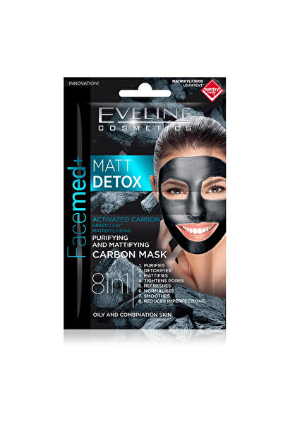 Eveline FACEMED+ Matt Detox Purifying & Mattifying Carbon Mask 2 x 5 ml
