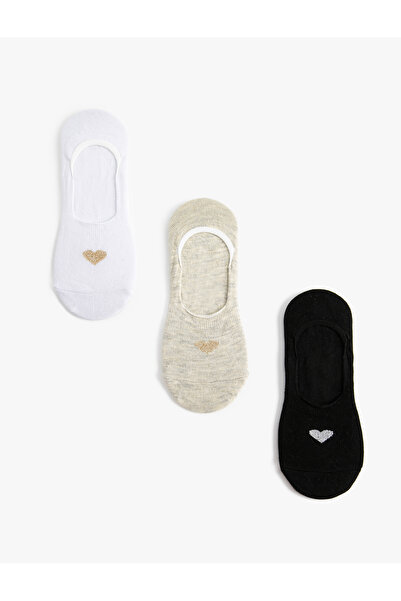 Koton Комплект от 3 чифта чорапи Babet с сърцевиден мотив и пайети