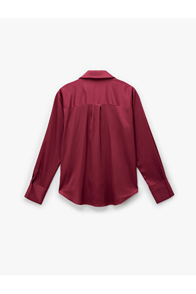 Koton Regular Fit Long Sleeve Buttoned Satin Shirt