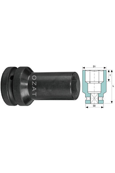 Özat Cap cheie tubulara de impact cu pereti subtiri 3/4'' 6 laturi, lung 1 7/...