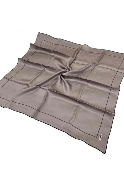 Aker İpek Eşarp Jakarlı - 8773703-314 Vizon Siyah Sura