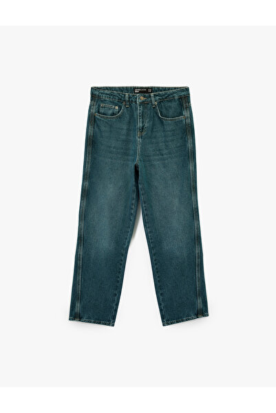 Koton Oversized Pockets Cotton Regular Waist Loose Baggy Jean Trousers