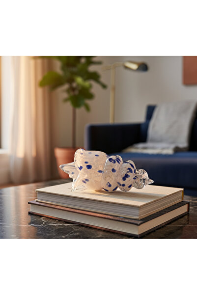 PINALE ART El Yapımı Dekoratif Cam Obje Deniz Kabuğu 12x23x12 cm