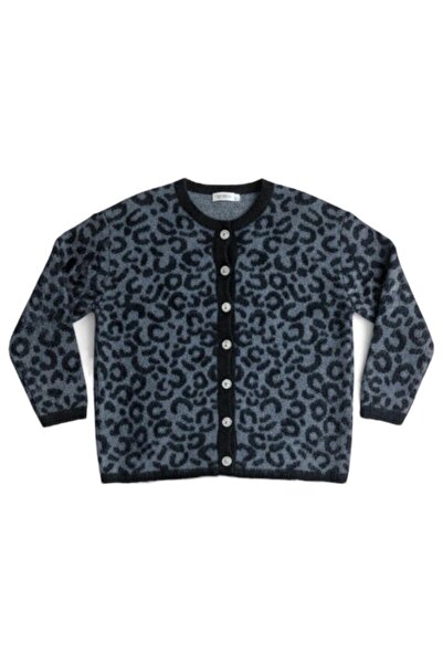 DLC Tekstil Leopard Pattern Wool Sweater-Cardigan