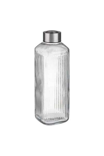 OEM Water bottle with striped pattern and metal cap 1 L