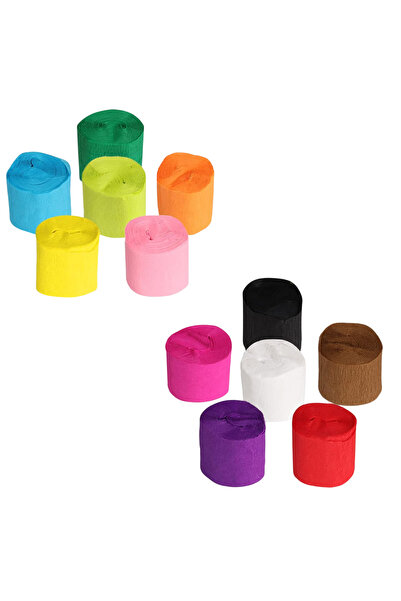OEM Set 12 role banda hartie creponata, 10 m x 4.5 cm, multicolor