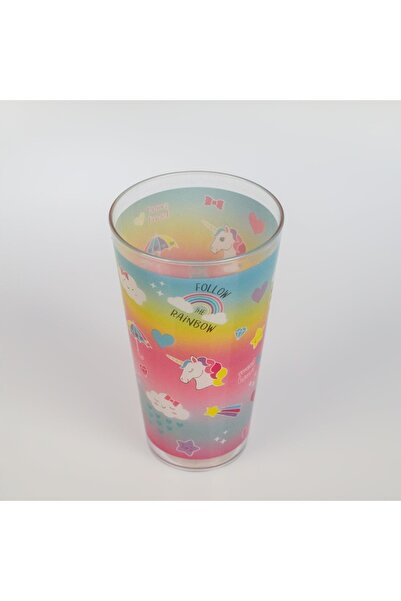OEM Transparent Plastic Cup Unicorn Rainbow 600ml