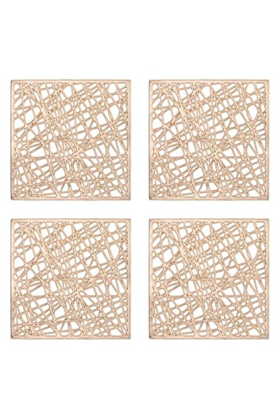 OEM Christmas cup coaster PVC foil gold 12x12cm - 4 pcs