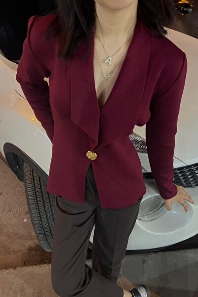 thesunfyre Women's Shawl Collar Single Button Knitwear Cardigan