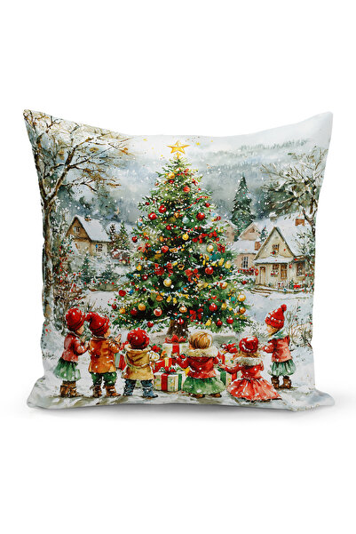Bertille Home New Year Series Double Sided Digital Printed Throw Pillow Case (Christmas Christmas Cushion Cover)