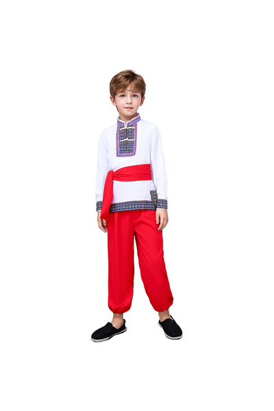 Al Aoyama فستان تنكري للأولاد من التراث الروسي، طقم تقليدي مكون من 3 قطع