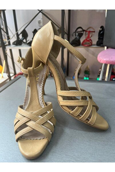 SUNA Chickpea Color Dora Model 8.5 cm 13 Points Tango, Dance and Evening Dress Shoes