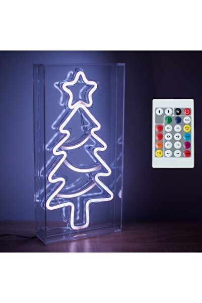 OEM Lampă neon LED cu telecomandă și formă de brad de Crăciun, multicoloră, 1...