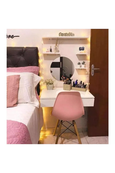 ENG AHŞAP Makyaj Masası Dresuar MDF Çekmeceli Duvara Montajlı Dolap