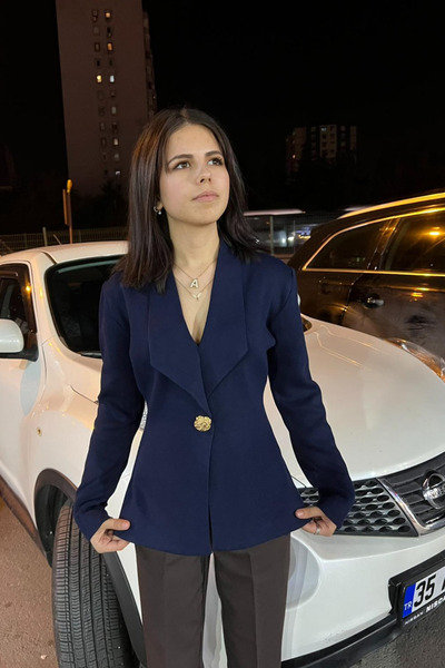 thesunfyre Women's Shawl Collar Single Button Knitwear Cardigan