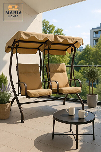 MARIA HOMES 2 Seater Outdoor Swing Chair with Canopy for Garden Patio Balcony...